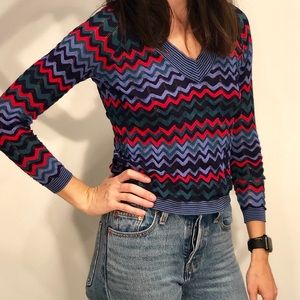 Uterque European Collection Chevron Knit Sweater